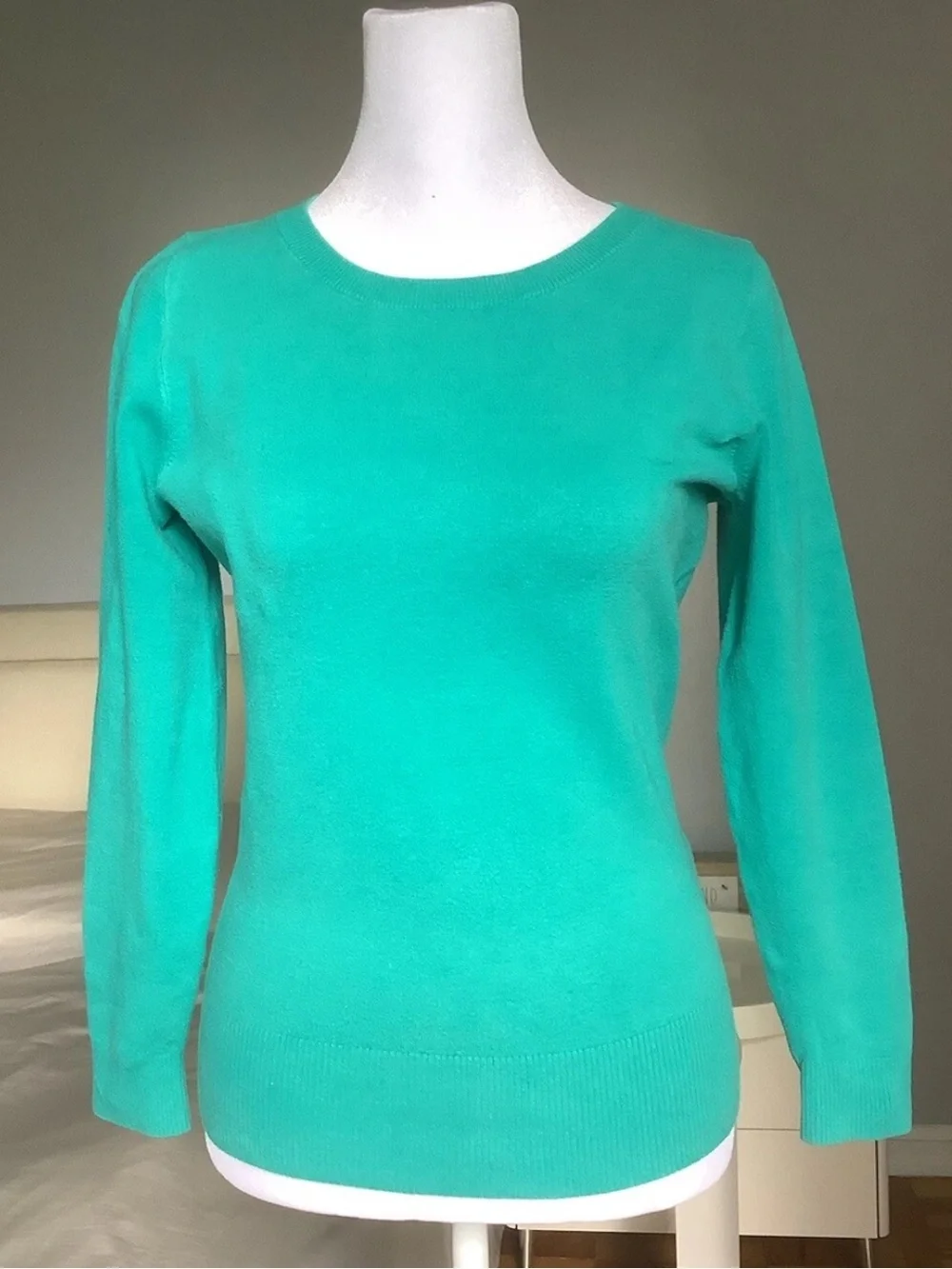 J. Crew Mint Green Cotton Blend Crewneck Sweater Size XL